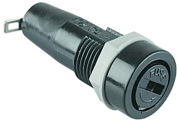 Porte-fusible protégé contre les projections d'eau pour fusibles  automobiles normOTO avec couvercle élastique 1,5 mm² / noir